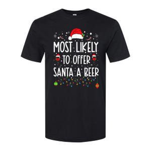 Most Likely To Offer Santa A Beer Funny Drinking Christmas Softstyle CVC T-Shirt