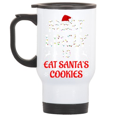 Most Likely To Christmas Family Matching Eat Santa's Cookies Great Gift Stainless Steel Travel Mug