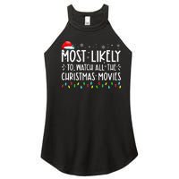 Most Likely To Watch All The Christmas Movies Christmas Women's Perfect Tri Rocker Tank