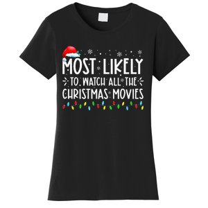 Most Likely To Watch All The Christmas Movies Christmas Women's T-Shirt