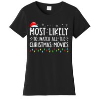 Most Likely To Watch All The Christmas Movies Christmas Women's T-Shirt