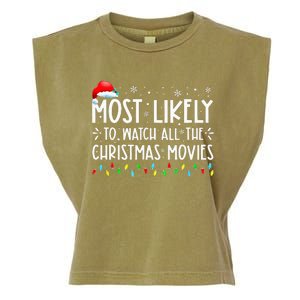 Most Likely To Watch All The Christmas Movies Christmas Garment-Dyed Women's Muscle Tee