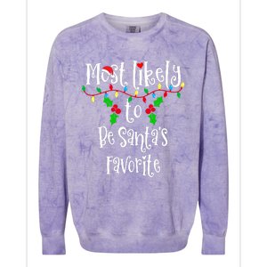 Most Likely To Be Santa's Favorite Family Group Matching Shirt Colorblast Crewneck Sweatshirt