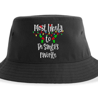 Most Likely To Be Santa's Favorite Family Group Matching Shirt Sustainable Bucket Hat