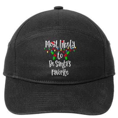 Most Likely To Be Santa's Favorite Family Group Matching Shirt 7-Panel Snapback Hat