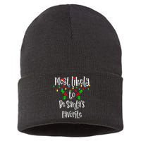 Most Likely To Be Santa's Favorite Family Group Matching Shirt Sustainable Knit Beanie