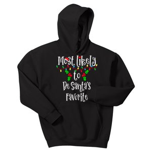 Most Likely To Be Santa's Favorite Family Group Matching Shirt Kids Hoodie