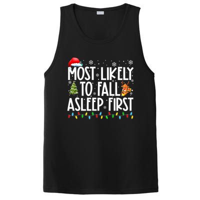 Most Likely To Fall Asleep First Christmas Family Funny Xmas Gift PosiCharge Competitor Tank