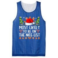 Most Likely To Be On The Nice List Family Christmas Pajamas Mesh Reversible Basketball Jersey Tank