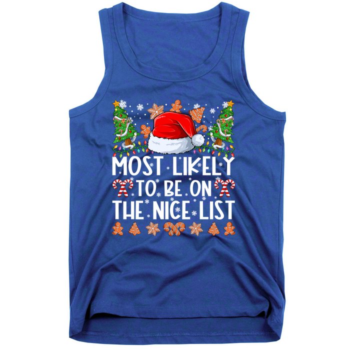 Most Likely To Be On The Nice List Family Christmas Pajamas Tank Top