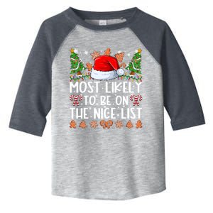 Most Likely To Be On The Nice List Family Christmas Pajamas Toddler Fine Jersey T-Shirt