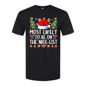 Most Likely To Be On The Nice List Family Christmas Pajamas Softstyle CVC T-Shirt