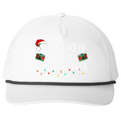 Most Likely To Take Too Many Pictures Family Christmas Snapback Five-Panel Rope Hat