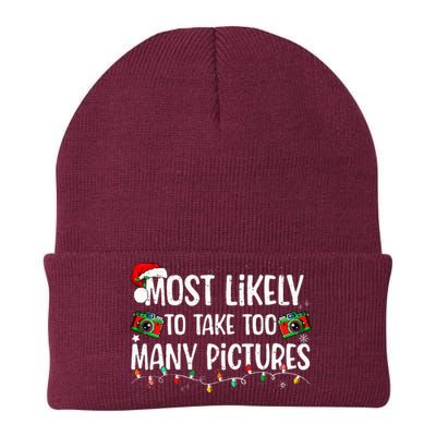 Most Likely To Take Too Many Pictures Family Christmas Knit Cap Winter Beanie