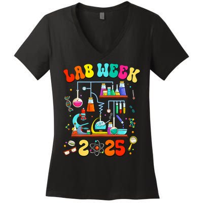 Med Lab Tech Lab Week 2025 Mystery Machine Of Diagnostics Women's V-Neck T-Shirt