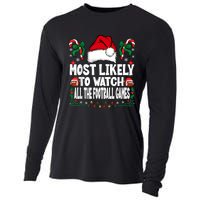 Most Likely To Watch All The Football Games Christmas Family Cooling Performance Long Sleeve Crew