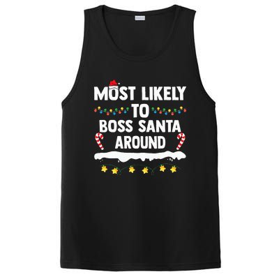 Most Likely To Boss Santa Around Matching Family Xmas PosiCharge Competitor Tank