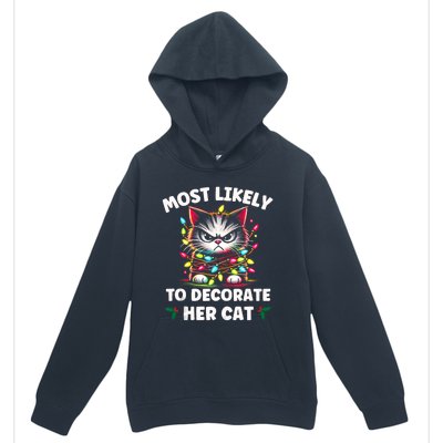 Most Likely To Decorate Her Cat Family Christmas Pajamas Tank Top Urban Pullover Hoodie