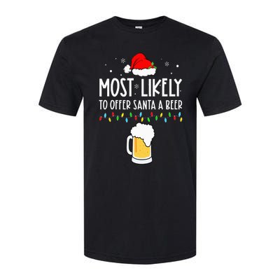 Most Likely To Offer Santa A Beer Family Pajamas Christmas Softstyle CVC T-Shirt