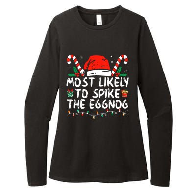 Most Likely To Spike The Eggnog Family Matching Christmas Womens CVC Long Sleeve Shirt