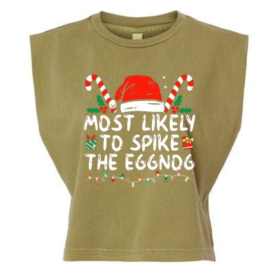 Most Likely To Spike The Eggnog Family Matching Christmas Garment-Dyed Women's Muscle Tee