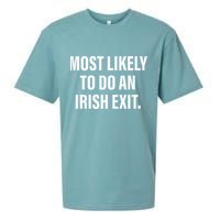 Most Likely To Do An Irish Goodbye Sueded Cloud Jersey T-Shirt