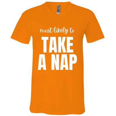 Most Likely To Take A Nap V-Neck T-Shirt