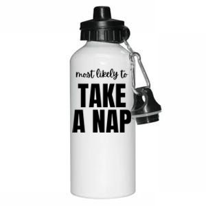 Most Likely To Take A Nap Aluminum Water Bottle 