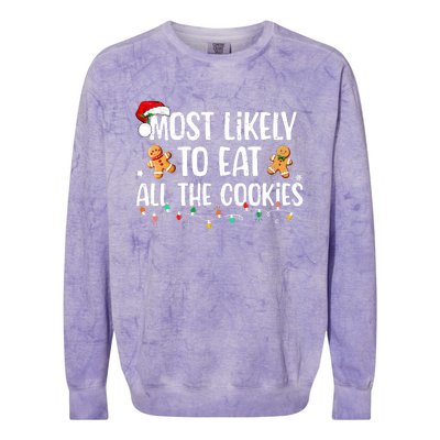 Most Likely To Eat All The Cookies Family Matching Christmas Colorblast Crewneck Sweatshirt