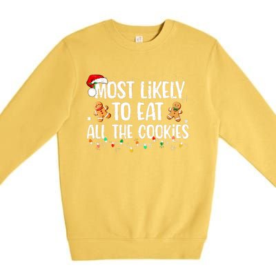 Most Likely To Eat All The Cookies Family Matching Christmas Premium Crewneck Sweatshirt