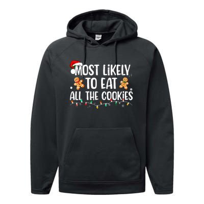 Most Likely To Eat All The Cookies Family Matching Christmas Performance Fleece Hoodie