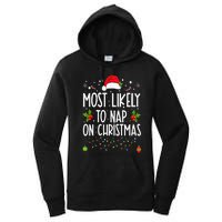 Most Likely To Nap On Christmas Family Christmas Pajamas Women's Pullover Hoodie