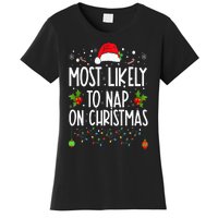 Most Likely To Nap On Christmas Family Christmas Pajamas Women's T-Shirt