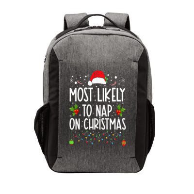 Most Likely To Nap On Christmas Family Christmas Pajamas Vector Backpack