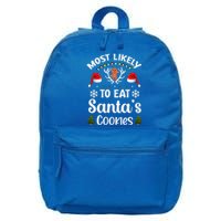 Most Likely To Eat Santas Cookies Family Christmas Holiday Gift 16 in Basic Backpack