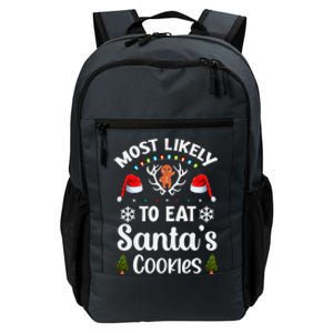 Most Likely To Eat Santas Cookies Family Christmas Holiday Gift Daily Commute Backpack