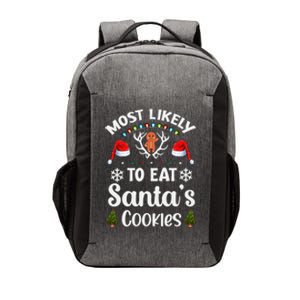 Most Likely To Eat Santas Cookies Family Christmas Holiday Gift Vector Backpack