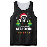 Most Likely To Get Sassy With Santa Matching Christmas Mesh Reversible Basketball Jersey Tank