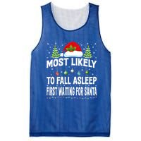 Most Likely To Fall Asleep First Waiting For Santa Christmas Funny Gift Mesh Reversible Basketball Jersey Tank