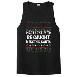 Most Likely To Be Caught Kissing Santa Christmas Matching PosiCharge Competitor Tank