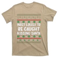 Most Likely To Be Caught Kissing Santa Christmas Matching T-Shirt