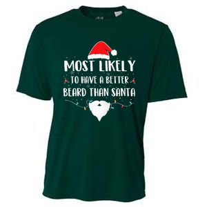 Most Likely To Have A Better Beard Than Santa Family Xmas  Cooling Performance Crew T-Shirt