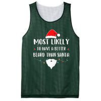 Most Likely To Have A Better Beard Than Santa Family Xmas  Mesh Reversible Basketball Jersey Tank