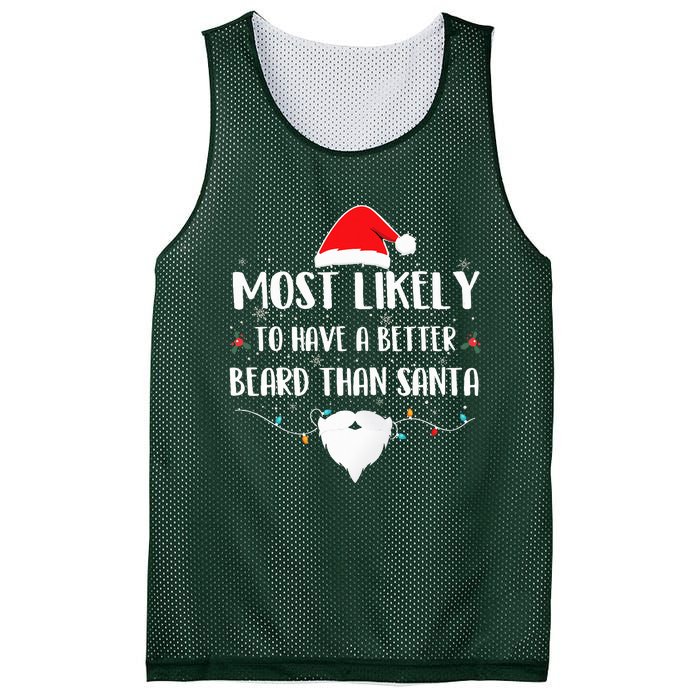 Most Likely To Have A Better Beard Than Santa Family Xmas  Mesh Reversible Basketball Jersey Tank