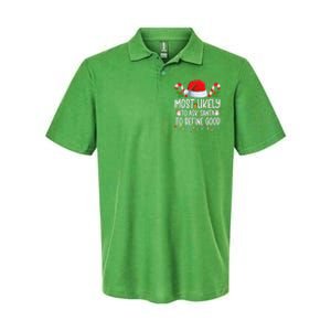 Most Likely To Ask Santa To Define Good Family Christmas Softstyle Adult Sport Polo