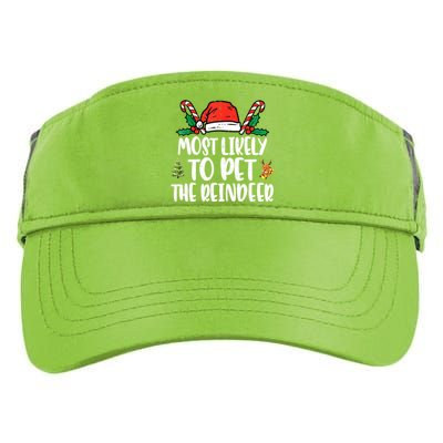 Most Likely To Pet The Reindeer Funny Christmas Holiday Gift Adult Drive Performance Visor