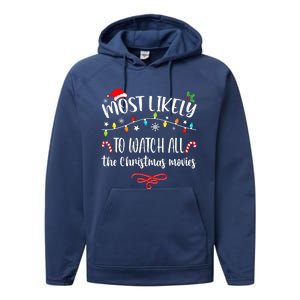 Most Likely To Watch All Christmas Movies Family Matching  Performance Fleece Hoodie