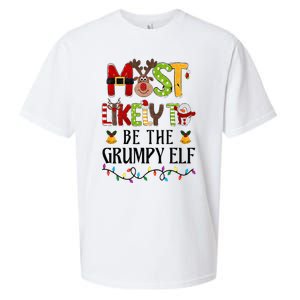 Most Likely To Be The Grumpy Elf Christmas Family Matching Sueded Cloud Jersey T-Shirt