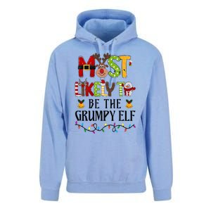 Most Likely To Be The Grumpy Elf Christmas Family Matching Unisex Surf Hoodie