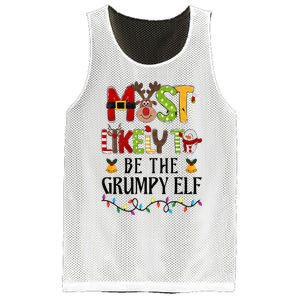 Most Likely To Be The Grumpy Elf Christmas Family Matching Mesh Reversible Basketball Jersey Tank